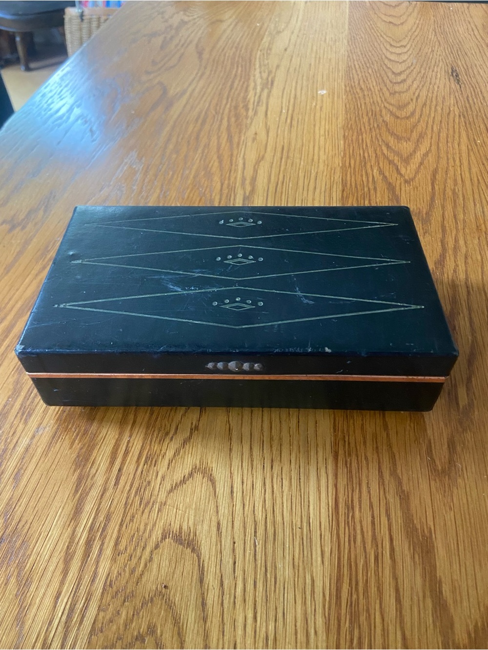 Vintage MCM Black Leather Jewelry Box